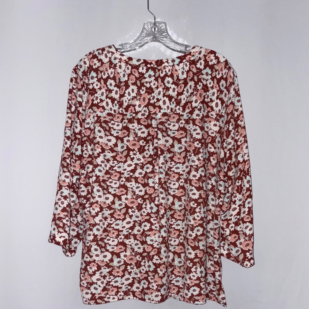 Croft & Barrow 3/4 Sleeve Floral Blouse - Picture 7 of 9